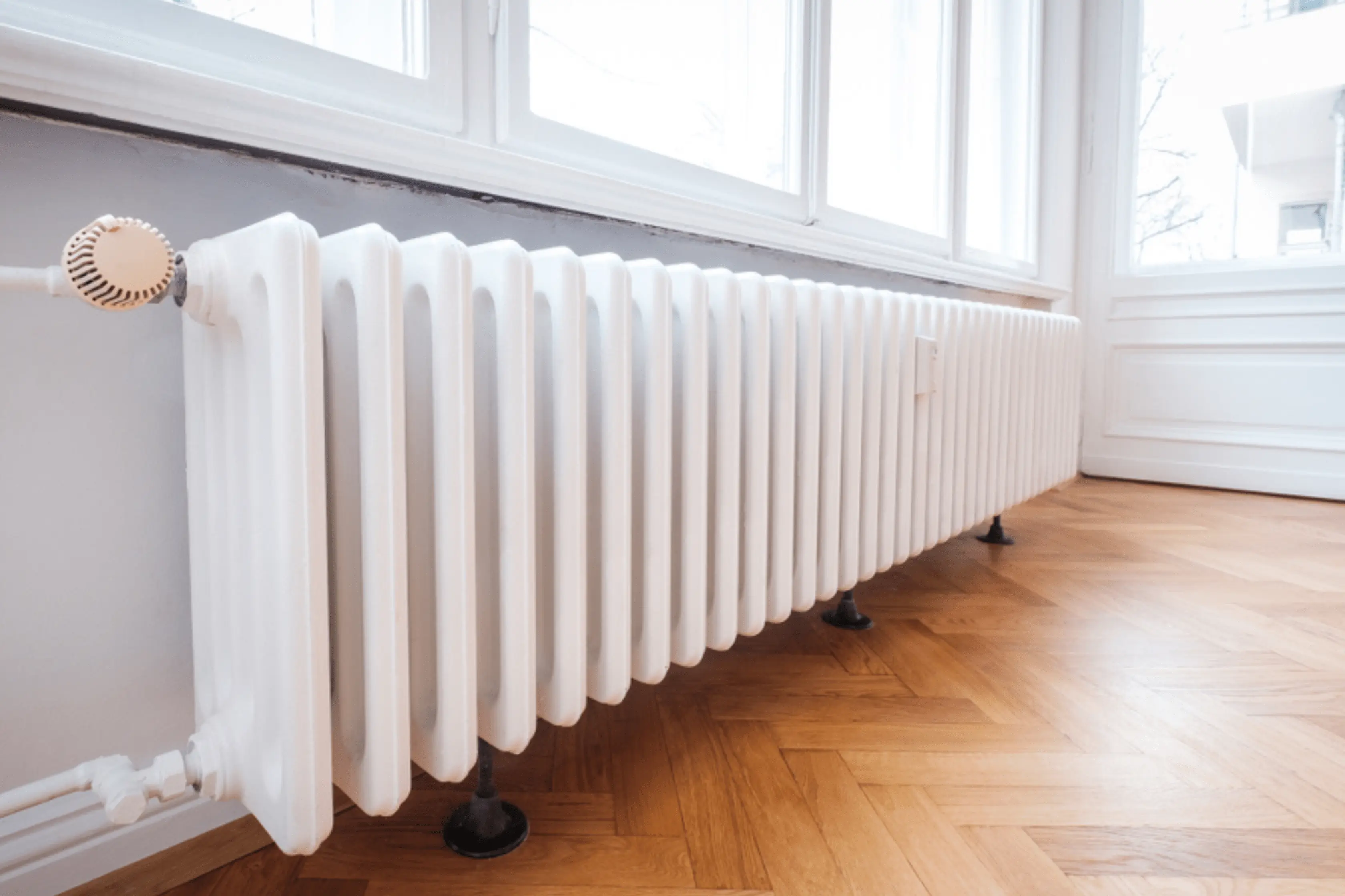 Georgian Styled White Column Radiator In A Home